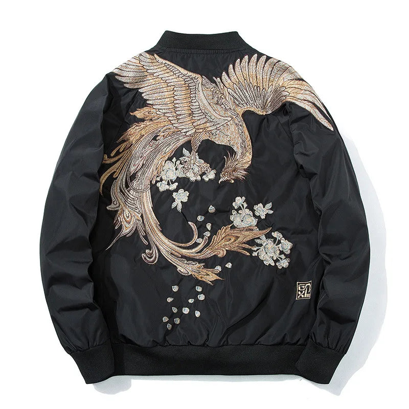 Bird Embroidery Baseball Jacket