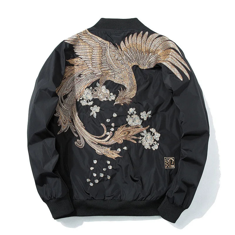 Bird Embroidery Baseball Jacket