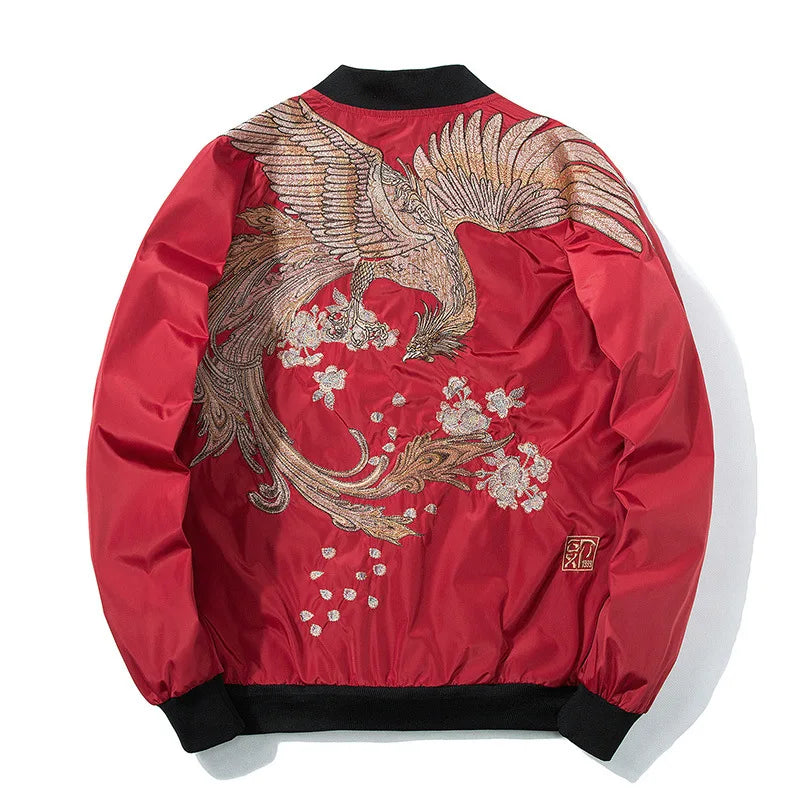Bird Embroidery Baseball Jacket
