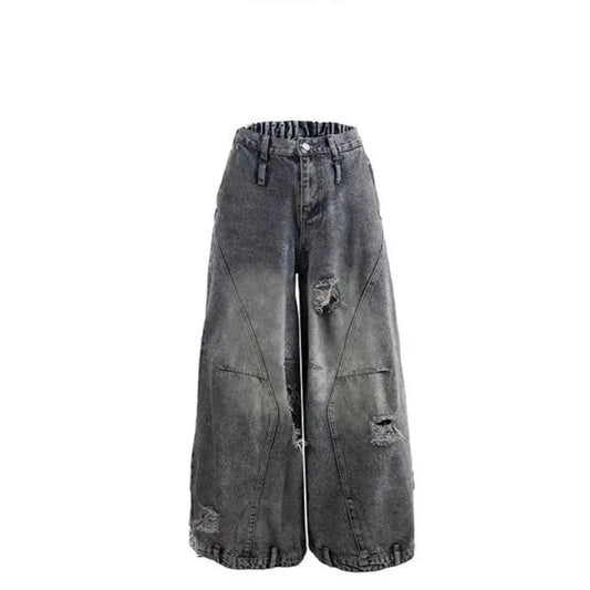 High Street Men Trendy Curved Knife Washed Jeans