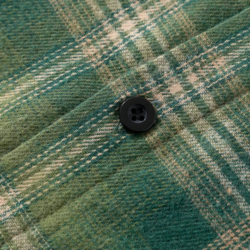 Men Spring Summer Oversized Vintage Plaid Shir