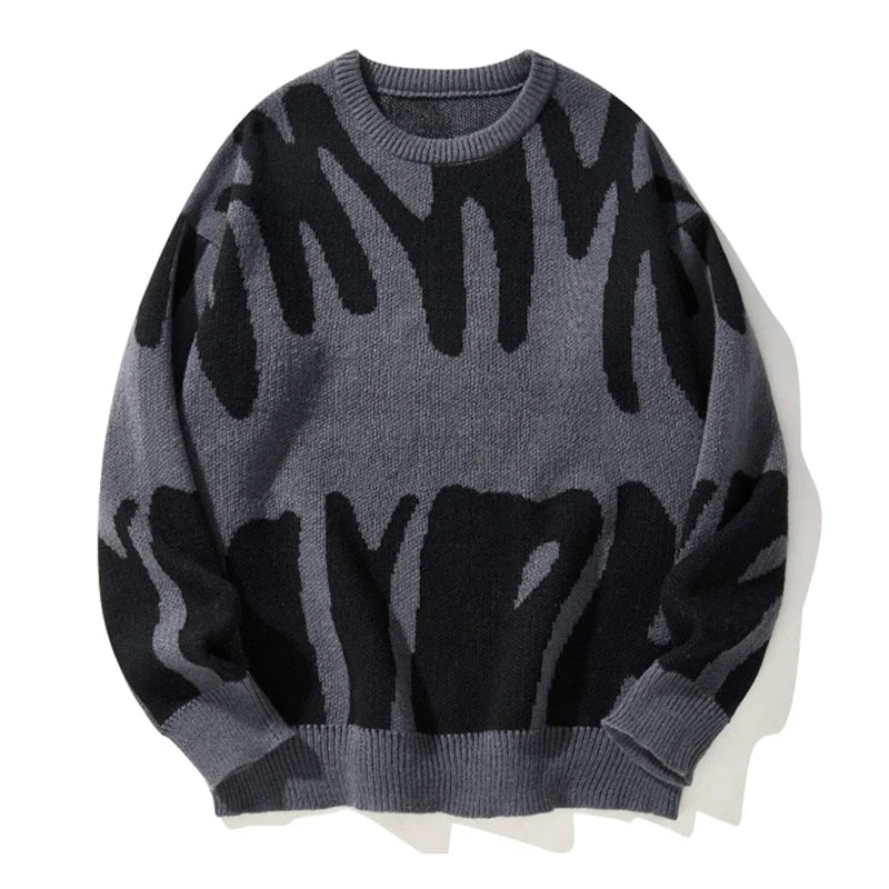 Vintage Y2K Casual Personality Hip-Hop Street Knit Sweater
