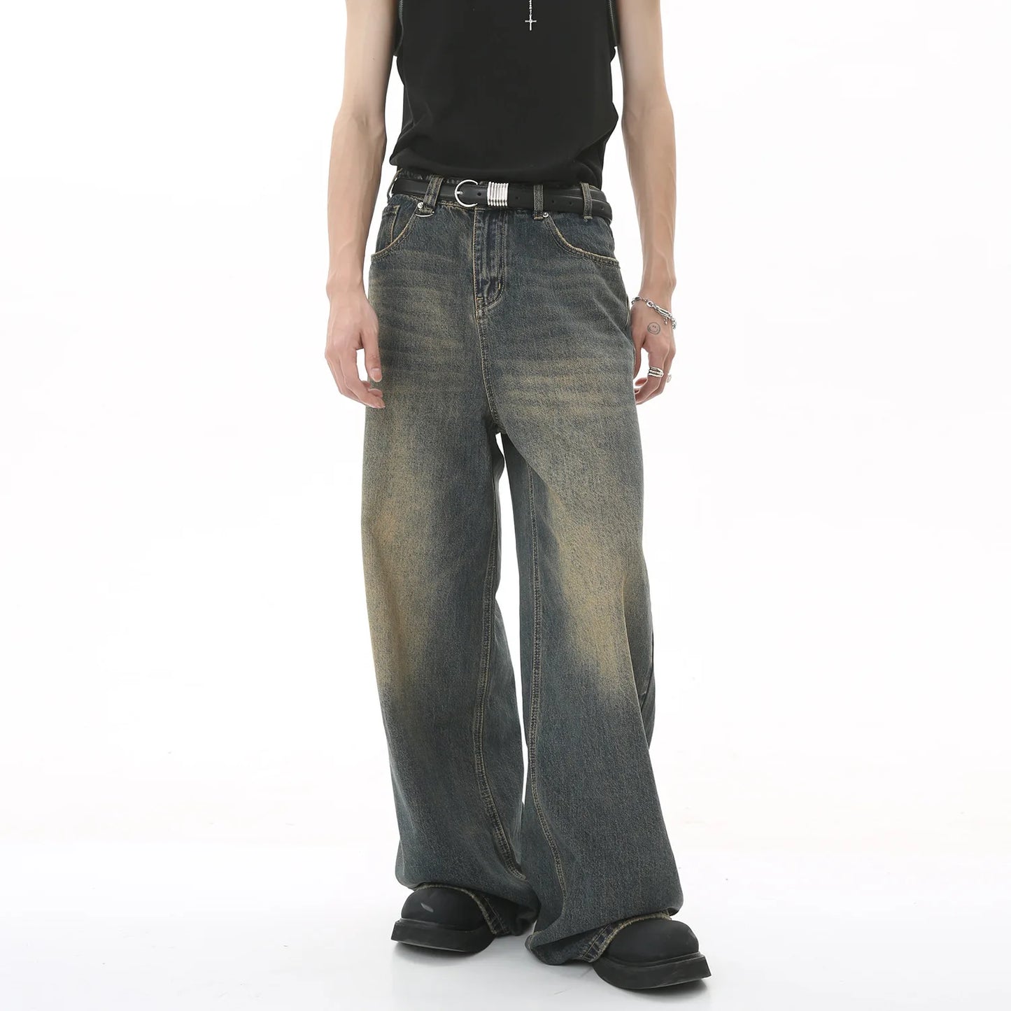 Men's Baggy Straight Leg Wide Jeans