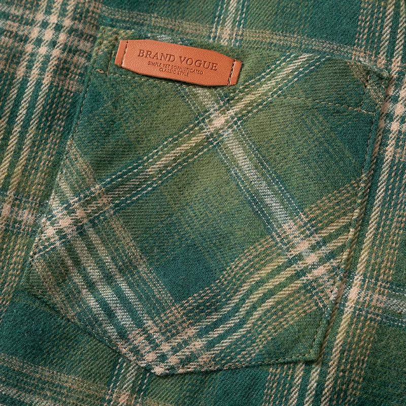 Men Spring Summer Oversized Vintage Plaid Shir