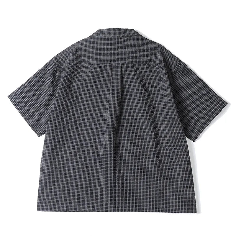 Men Short Sleeve Summer Streetwear Plaid Shirts