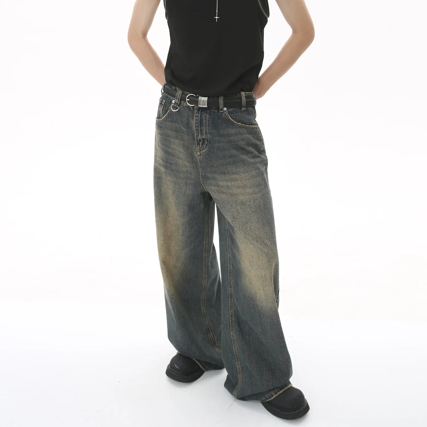 Men's Baggy Straight Leg Wide Jeans