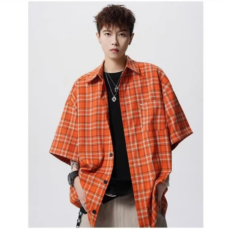 Men's Lazy Japanese Style Short Sleeved Shirt