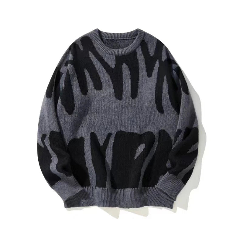 Vintage Y2K Casual Personality Hip-Hop Street Knit Sweater