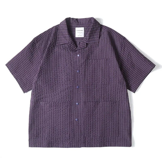 Men Short Sleeve Summer Streetwear Plaid Shirts