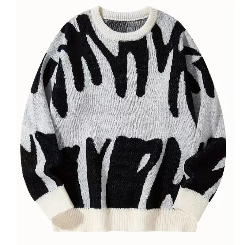 Vintage Y2K Casual Personality Hip-Hop Street Knit Sweater